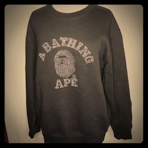 BAPE A Bathing Ape Rhinestone Sweater  Clean XL